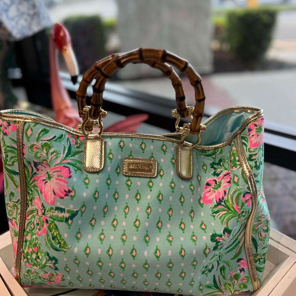 Lilly Pulitzer Greydon Canvas Tote Oh diamond girl print with a gift ❤️‍🔥 - Picture 13 of 14